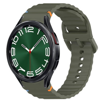 Wavy Grain Stitched Quick Release Silicone Watch Band, For Samsung Galaxy Watch FE 40mm, For Samsung Galaxy Watch 7 44mm, For Samsung Galaxy Watch 7 40mm, For Samsung Galaxy Watch 6 Classic 47mm - DealBuddy