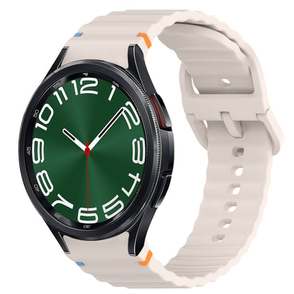 Wavy Grain Stitched Quick Release Silicone Watch Band, For Samsung Galaxy Watch FE 40mm, For Samsung Galaxy Watch 7 44mm, For Samsung Galaxy Watch 7 40mm, For Samsung Galaxy Watch 6 Classic 47mm - DealBuddy