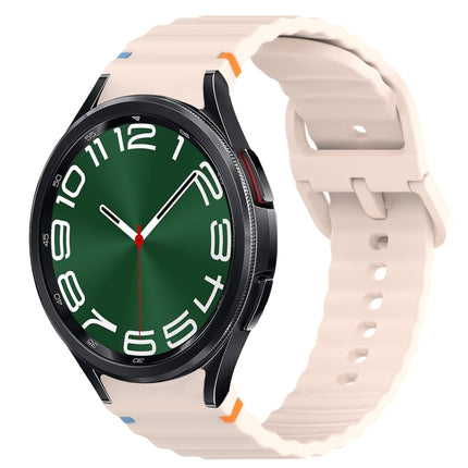 Wavy Grain Stitched Quick Release Silicone Watch Band, For Samsung Galaxy Watch 6 44mm, For Samsung Galaxy Watch 6 40mm, For Samsung Galaxy Watch 6 Classic 43mm, For Samsung Galaxy Watch 5 Pro Golf Edition - DealBuddy