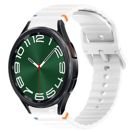 Wavy Grain Stitched Quick Release Silicone Watch Band, For Samsung Galaxy Watch 6 44mm, For Samsung Galaxy Watch 6 40mm, For Samsung Galaxy Watch 6 Classic 43mm, For Samsung Galaxy Watch 5 Pro Golf Edition - DealBuddy