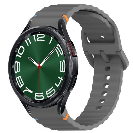 Wavy Grain Stitched Quick Release Silicone Watch Band, For Samsung Galaxy Watch 6 44mm, For Samsung Galaxy Watch 6 40mm, For Samsung Galaxy Watch 6 Classic 43mm, For Samsung Galaxy Watch 5 Pro Golf Edition - DealBuddy