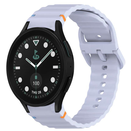 Wavy Grain Stitched Quick Release Silicone Watch Band, For Samsung Galaxy Watch 6 44mm, For Samsung Galaxy Watch 6 40mm, For Samsung Galaxy Watch 6 Classic 43mm, For Samsung Galaxy Watch 5 Pro Golf Edition - DealBuddy