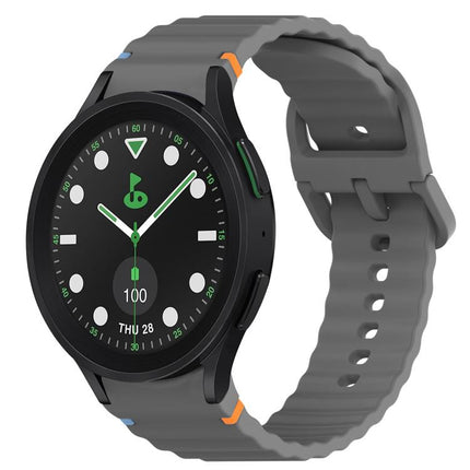 Wavy Grain Stitched Quick Release Silicone Watch Band, For Samsung Galaxy Watch 6 44mm, For Samsung Galaxy Watch 6 40mm, For Samsung Galaxy Watch 6 Classic 43mm, For Samsung Galaxy Watch 5 Pro Golf Edition - DealBuddy