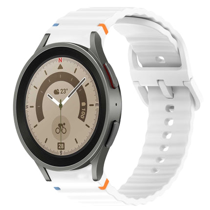 Wavy Grain Stitched Quick Release Silicone Watch Band, For Samsung Galaxy Watch 5 Golf Edition, For Samsung Galaxy Watch 5  44mm, For Samsung Galaxy Watch 5 Pro  45mm, For Samsung Galaxy Watch 5  40mm - DealBuddy