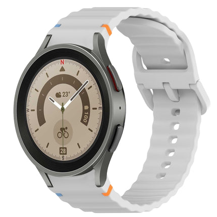Wavy Grain Stitched Quick Release Silicone Watch Band, For Samsung Galaxy Watch 5 Golf Edition, For Samsung Galaxy Watch 5  44mm, For Samsung Galaxy Watch 5 Pro  45mm, For Samsung Galaxy Watch 5  40mm - DealBuddy