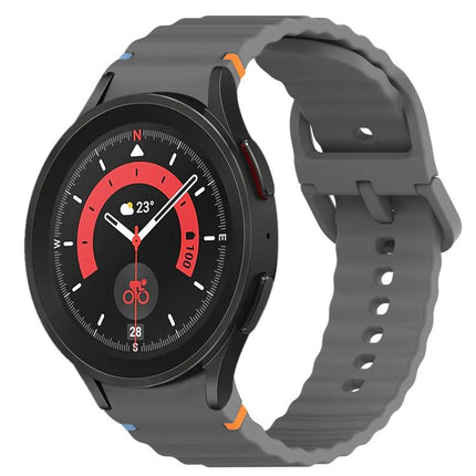 Wavy Grain Stitched Quick Release Silicone Watch Band, For Samsung Galaxy Watch 5 Golf Edition, For Samsung Galaxy Watch 5  44mm, For Samsung Galaxy Watch 5 Pro  45mm, For Samsung Galaxy Watch 5  40mm - DealBuddy