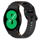 Wavy Grain Stitched Quick Release Silicone Watch Band, For Samsung Galaxy Watch 4 44mm, For Samsung Galaxy Watch 4 40mm, For Samsung  Galaxy Watch 4 Classic 46mm, For Samsung  Galaxy Watch 4 Classic 42mm - DealBuddy