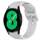 Wavy Grain Stitched Quick Release Silicone Watch Band, For Samsung Galaxy Watch 4 44mm, For Samsung Galaxy Watch 4 40mm, For Samsung  Galaxy Watch 4 Classic 46mm, For Samsung  Galaxy Watch 4 Classic 42mm - DealBuddy