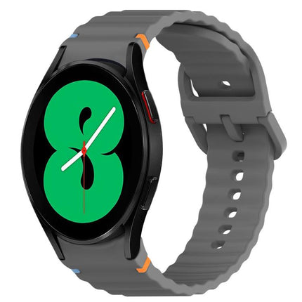 Wavy Grain Stitched Quick Release Silicone Watch Band, For Samsung Galaxy Watch 4 44mm, For Samsung Galaxy Watch 4 40mm, For Samsung  Galaxy Watch 4 Classic 46mm, For Samsung  Galaxy Watch 4 Classic 42mm - DealBuddy