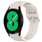 Wavy Grain Stitched Quick Release Silicone Watch Band, For Samsung Galaxy Watch 4 44mm, For Samsung Galaxy Watch 4 40mm, For Samsung  Galaxy Watch 4 Classic 46mm, For Samsung  Galaxy Watch 4 Classic 42mm - DealBuddy
