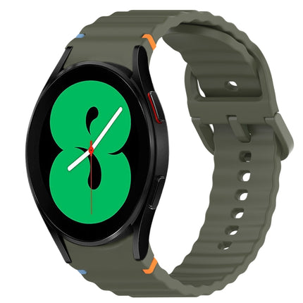 Wavy Grain Stitched Quick Release Silicone Watch Band, For Samsung Galaxy Watch 4 44mm, For Samsung Galaxy Watch 4 40mm, For Samsung  Galaxy Watch 4 Classic 46mm, For Samsung  Galaxy Watch 4 Classic 42mm - DealBuddy
