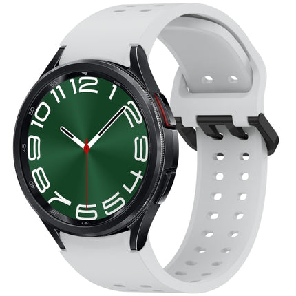 Diplopore Button Quick Release Silicone Watch Band, For Samsung Galaxy Watch FE 40mm, For Samsung Galaxy Watch 7 40 / 44mm, For Samsung Galaxy Watch 6 Classic 43 / 47mm, For Samsung Galaxy Watch 6 40 / 44mm, For Samsung Galaxy Watch 5 40 / 44mm        ...