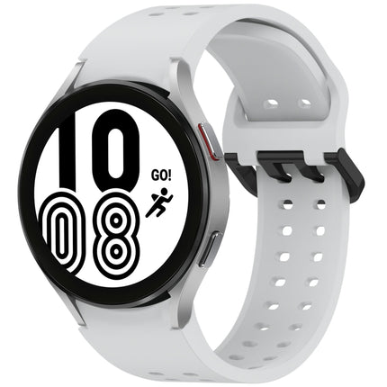 Diplopore Button Quick Release Silicone Watch Band, For Samsung Galaxy Watch 4 40 / 44mm, For Samsung Galaxy Watch 4 Classic 42 / 46mm - DealBuddy