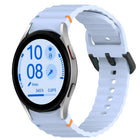Wavy Grain Stitched Black Buckle Silicone Watch Band, For Samsung Galaxy Watch FE 40mm, For Samsung Galaxy Watch 7 40 / 44mm, For Samsung Galaxy Watch 6 Classic 43 / 47mm, For Samsung Galaxy Watch 6 40 / 44mm