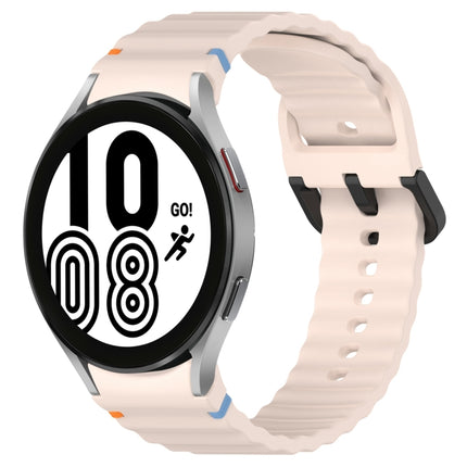 Wavy Grain Stitched Black Buckle Silicone Watch Band