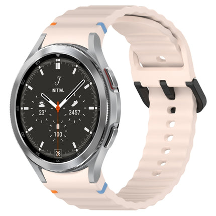 Wavy Grain Stitched Black Buckle Silicone Watch Band