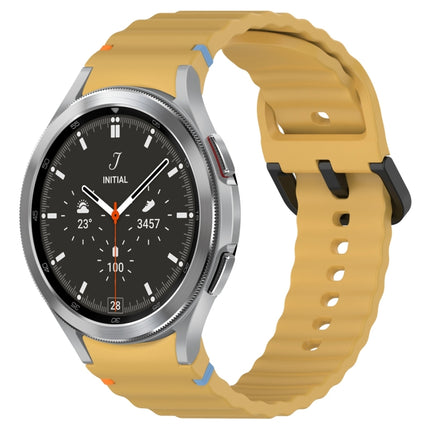 Wavy Grain Stitched Black Buckle Silicone Watch Band