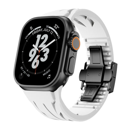 Tailor Stainless Steel Black Butterfly Buckle Silicone Watch Band
