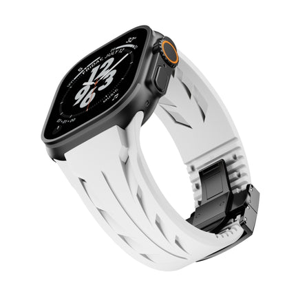 Tailor Stainless Steel Black Butterfly Buckle Silicone Watch Band, For Apple Watch 44mm / 45mm / 46mm / 49mm - DealBuddy