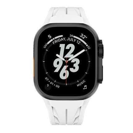 Tailor Stainless Steel Black Butterfly Buckle Silicone Watch Band, For Apple Watch 44mm / 45mm / 46mm / 49mm - DealBuddy
