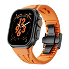 Tailor Stainless Steel Black Butterfly Buckle Silicone Watch Band, For Apple Watch 44mm / 45mm / 46mm / 49mm - DealBuddy
