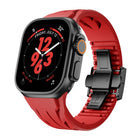 Tailor Stainless Steel Black Butterfly Buckle Silicone Watch Band