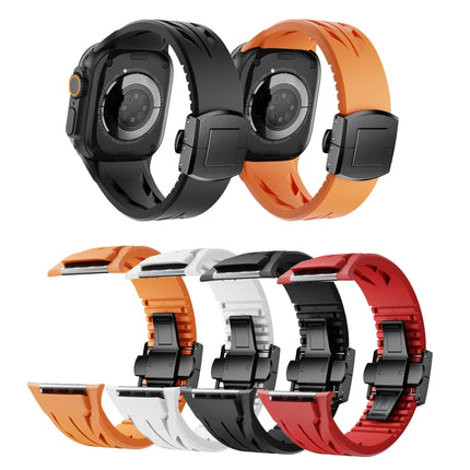Tailor Stainless Steel Black Butterfly Buckle Silicone Watch Band