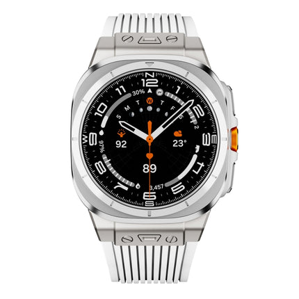 Titanium Connector Silver Buckle Silicone Watch Band