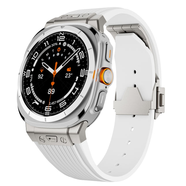 Titanium Connector Silver Buckle Silicone Watch Band, For Samsung Galaxy Watch Ultra 47mm / Ultra 2025 - DealBuddy