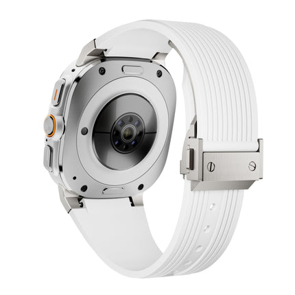 Titanium Connector Silver Buckle Silicone Watch Band
