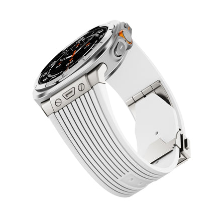 Titanium Connector Silver Buckle Silicone Watch Band