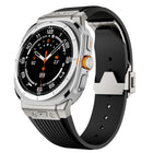 Titanium Connector Silver Buckle Silicone Watch Band
