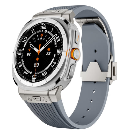 Titanium Connector Silver Buckle Silicone Watch Band
