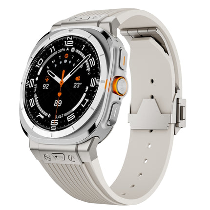 Titanium Connector Silver Buckle Silicone Watch Band, For Samsung Galaxy Watch Ultra 47mm / Ultra 2025 - DealBuddy