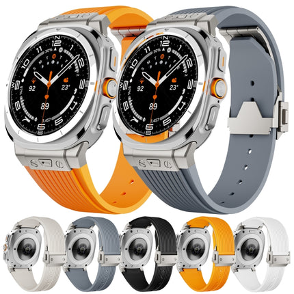 Titanium Connector Silver Buckle Silicone Watch Band