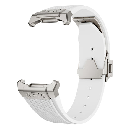 Titanium Connector Silver Buckle Silicone Watch Band