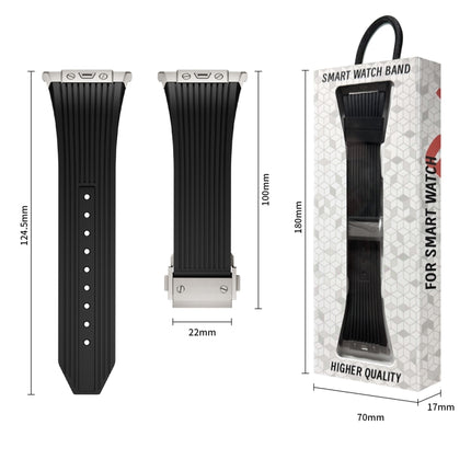 Titanium Connector Silver Buckle Silicone Watch Band