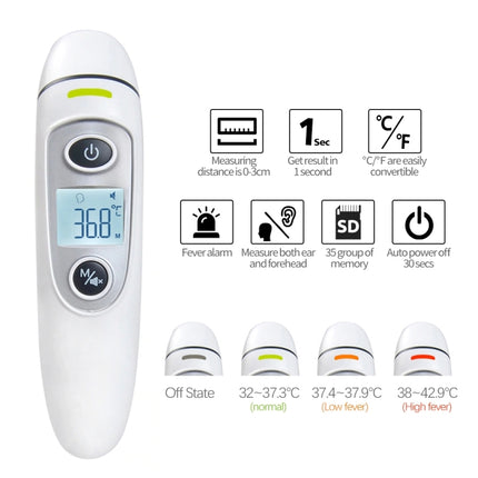 RZ8810 Thermometers Body Thermometer Ear LED Display Digital Electronic IR Thermometer Baby Fever Medical Infrared Bady Thermometer - DealBuddy