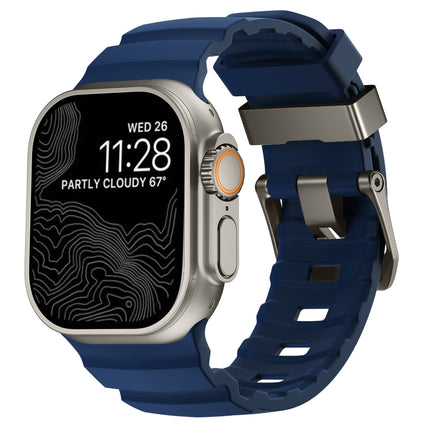 Wild Path Grey Buckle Thickened Silicone Watch Band, For Apple Watch 46mm / 49mm / 45mm / 44mm - DealBuddy