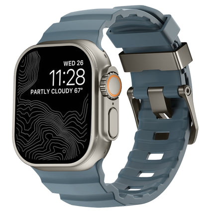 Wild Path Grey Buckle Thickened Silicone Watch Band, For Apple Watch 46mm / 49mm / 45mm / 44mm - DealBuddy