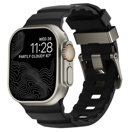 Wild Path Grey Buckle Thickened Silicone Watch Band, For Apple Watch 46mm / 49mm / 45mm / 44mm - DealBuddy