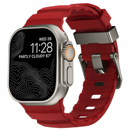 Wild Path Grey Buckle Thickened Silicone Watch Band, For Apple Watch 46mm / 49mm / 45mm / 44mm - DealBuddy
