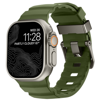 Wild Path Grey Buckle Thickened Silicone Watch Band, For Apple Watch 46mm / 49mm / 45mm / 44mm - DealBuddy