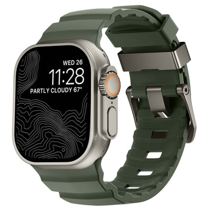 Wild Path Grey Buckle Thickened Silicone Watch Band, For Apple Watch 46mm / 49mm / 45mm / 44mm - DealBuddy