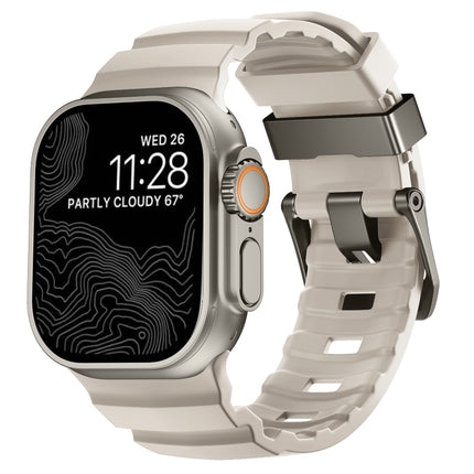 Wild Path Grey Buckle Thickened Silicone Watch Band, For Apple Watch 46mm / 49mm / 45mm / 44mm - DealBuddy