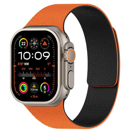 Litchi Texture Magnetic Silicone Watch Band