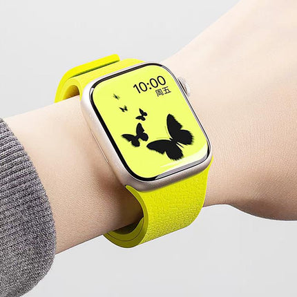 Litchi Texture Magnetic Silicone Watch Band