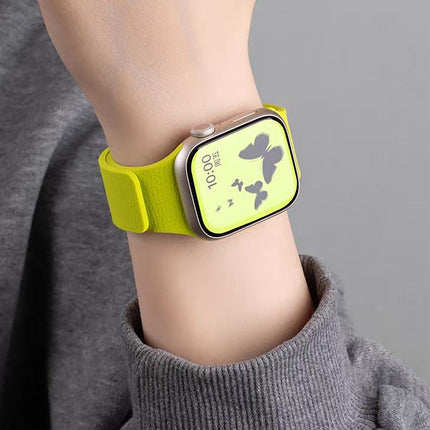 Litchi Texture Magnetic Silicone Watch Band