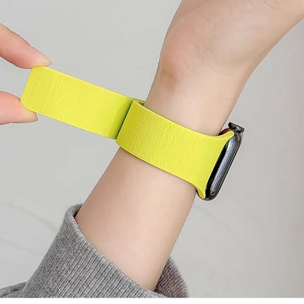 Litchi Texture Magnetic Silicone Watch Band