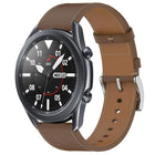 Press Button 22mm Leather Watch Band, For Samsung Galaxy Watch3 45mm - DealBuddy